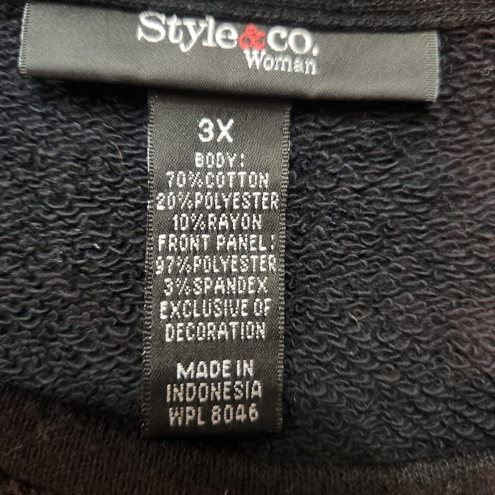 Style & Co. Black and Gold Sequin Blouse - Picture 2 of 13